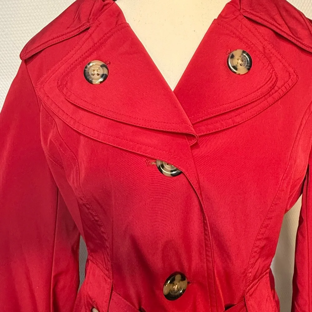 London Fog Vibrant Red Trench Coat